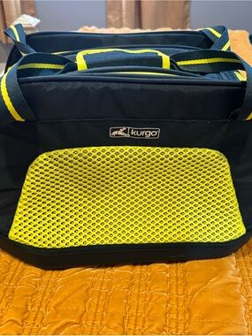 Kurgo Black and Neon Yellow Duffel Bag